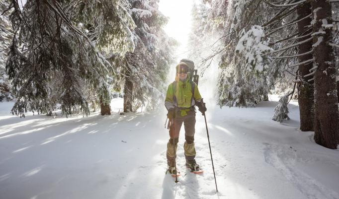 Schneeschuhwanderung bei gutem Wetter