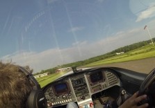 Ultraleichtflugzeug Blick aus dem Cockpit